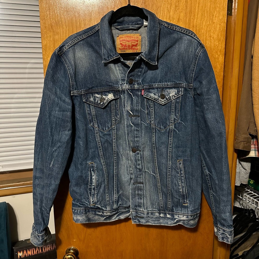 Levi's Trucker Blue Denim Jean Jacket 72334 Button Up Men's Size L